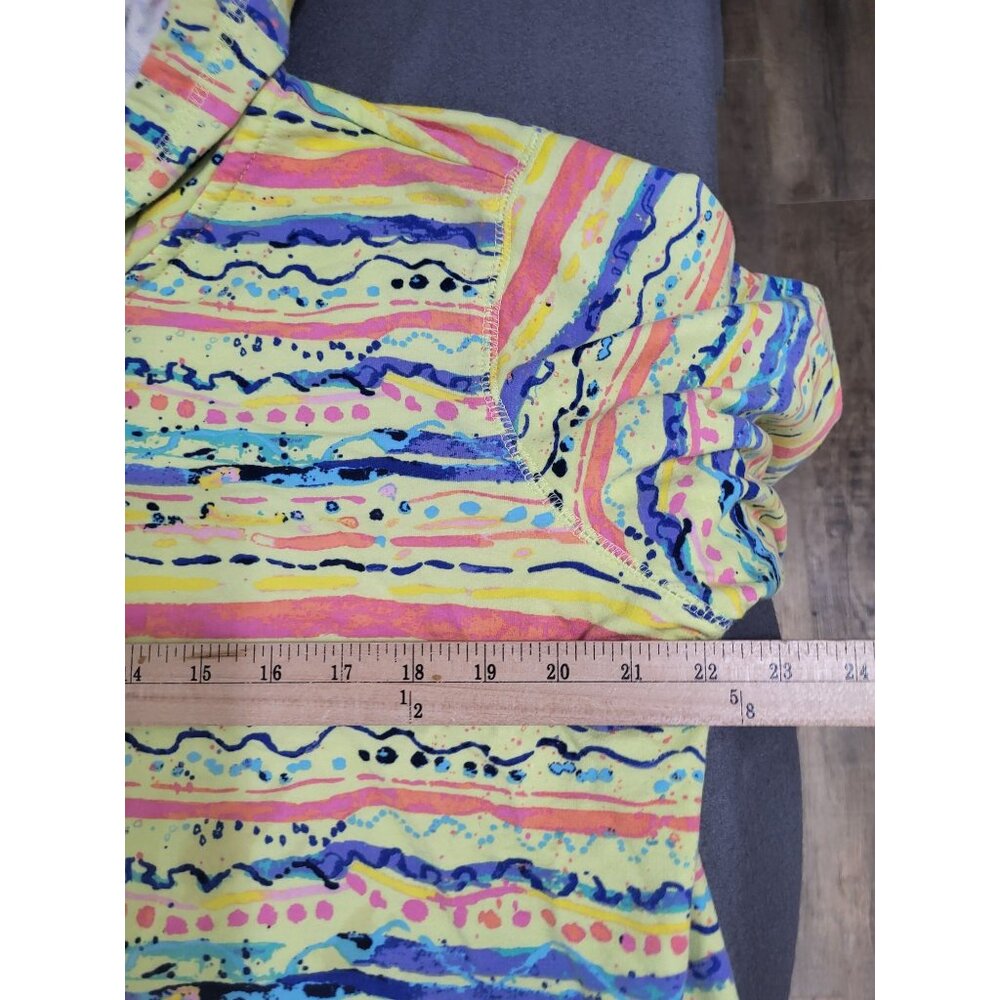 SUN BAY Petite Women's PXL Full Zip Hooded Jacket Colorful Neon Beach VTG - Picture 4 of 6